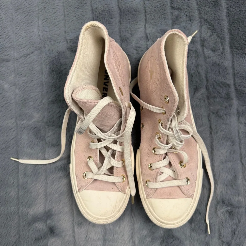Converse Chuck Taylor All Star Lift Women 7.5 Pink Suede Platform High A03728C